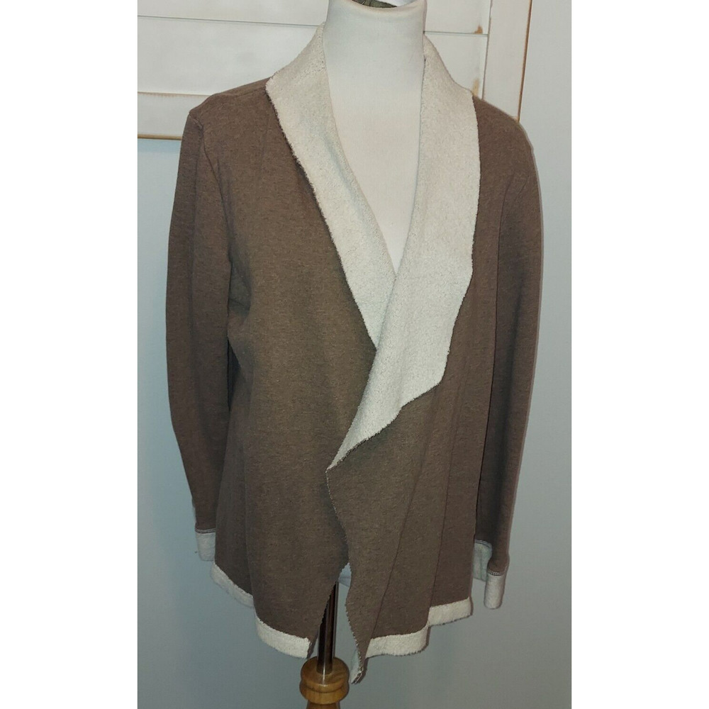 Women’s Hannah Jacket Size XL Open Wrap Style Brown Tan Sherpa